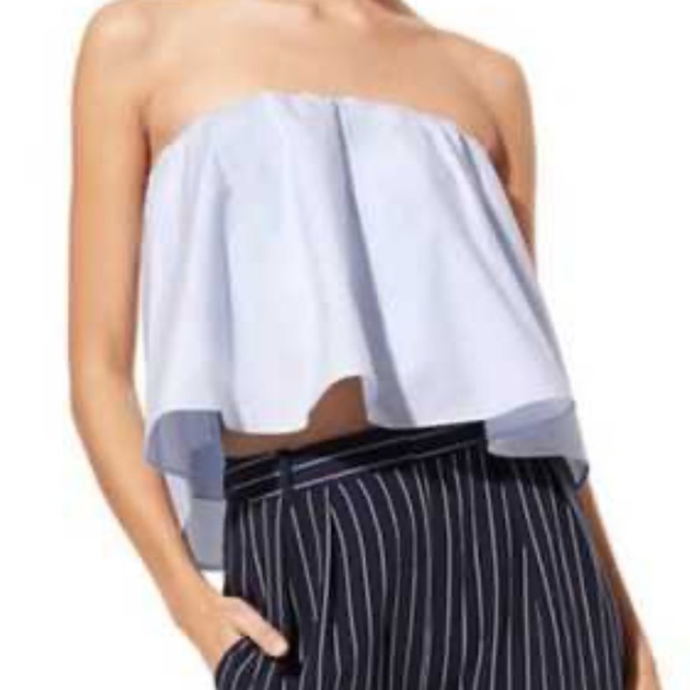 Babaton Eckered Cropped Off the shoulder Blouse